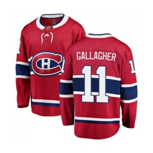 Youth Montreal Canadiens #11 Brendan Gallagher Authentic Red Home Fanatics Branded Breakaway NHL Jersey