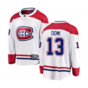 Youth Montreal Canadiens #13 Max Domi Authentic White Away Fanatics Branded Breakaway NHL Jersey