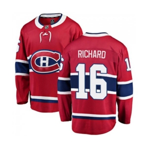 Youth Montreal Canadiens #16 Henri Richard Authentic Red Home Fanatics Branded Breakaway NHL Jersey
