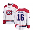 Youth Montreal Canadiens #16 Henri Richard Authentic White Away Fanatics Branded Breakaway NHL Jersey