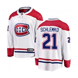 Youth Montreal Canadiens #21 David Schlemko Authentic White Away Fanatics Branded Breakaway NHL Jersey