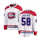 Youth Montreal Canadiens #58 Noah Juulsen Authentic White Away Fanatics Branded Breakaway NHL Jersey