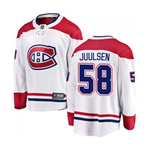 Youth Montreal Canadiens #58 Noah Juulsen Authentic White Away Fanatics Branded Breakaway NHL Jersey