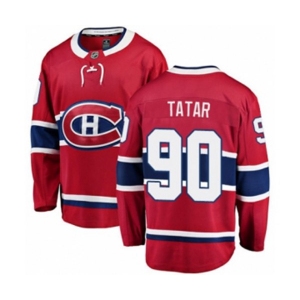 Youth Montreal Canadiens #90 Tomas Tatar Authentic Red Home Fanatics Branded Breakaway NHL Jersey