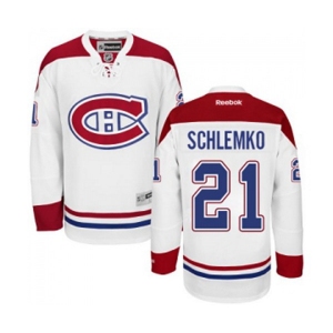 Youth Reebok Montreal Canadiens #21 David Schlemko Authentic White Away NHL Jersey