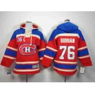 youth nhl jerseys montreal canadiens #76 subban blue-red[pullover hooded sweatshirt]