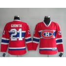 youth nhl montreal canadiens #21 gionta red