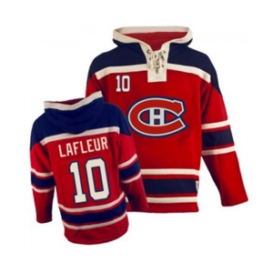 Old Time Hockey Montreal Canadiens #10 Guy Lafleur Premier Red Sawyer Hooded Sweatshirt NHL Jersey