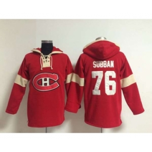 nhl jerseys montreal canadiens #76 subban red-cream[pullover hooded sweatshirt]