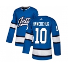 Adidas Winnipeg Jets #10 Dale Hawerchuk Premier Blue Alternate NHL Jersey