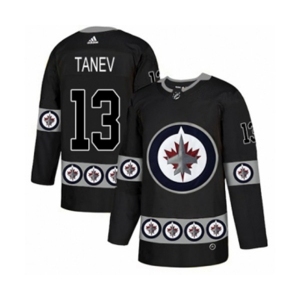 Adidas Winnipeg Jets #13 Brandon Tanev Authentic Black Team Logo Fashion NHL Jersey