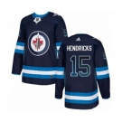 Adidas Winnipeg Jets #15 Matt Hendricks Authentic Navy Blue Drift Fashion NHL Jersey