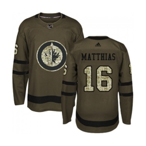 Adidas Winnipeg Jets #16 Shawn Matthias Authentic Green Salute to Service NHL Jersey