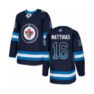 Adidas Winnipeg Jets #16 Shawn Matthias Authentic Navy Blue Drift Fashion NHL Jersey