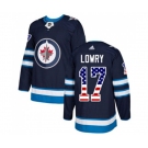 Adidas Winnipeg Jets #17 Adam Lowry Authentic Navy Blue USA Flag Fashion NHL Jersey