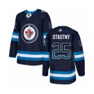 Adidas Winnipeg Jets #25 Paul Stastny Authentic Navy Blue Drift Fashion NHL Jersey