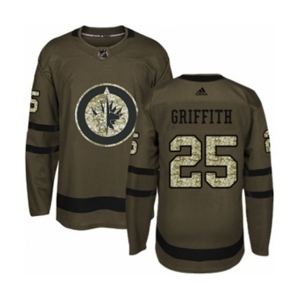 Adidas Winnipeg Jets #25 Seth Griffith Premier Green Salute to Service NHL Jersey