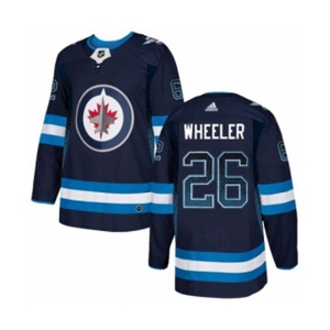 Adidas Winnipeg Jets #26 Blake Wheeler Authentic Navy Blue Drift Fashion NHL Jersey