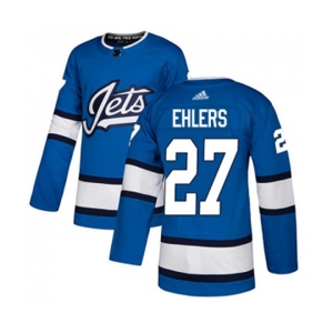 Adidas Winnipeg Jets #27 Nikolaj Ehlers Premier Blue Alternate NHL Jersey