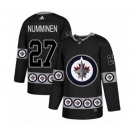 Adidas Winnipeg Jets #27 Teppo Numminen Authentic Black Team Logo Fashion NHL Jersey