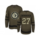 Adidas Winnipeg Jets #27 Teppo Numminen Green Salute to Service Stitched NHL Jersey