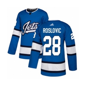 Adidas Winnipeg Jets #28 Jack Roslovic Authentic Blue Alternate NHL Jersey