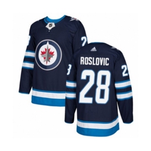 Adidas Winnipeg Jets #28 Jack Roslovic Authentic Navy Blue Home NHL Jersey