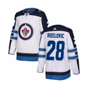 Adidas Winnipeg Jets #28 Jack Roslovic Authentic White Away NHL Jersey