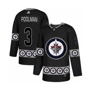 Adidas Winnipeg Jets #3 Tucker Poolman Authentic Black Team Logo Fashion NHL Jersey