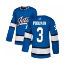 Adidas Winnipeg Jets #3 Tucker Poolman Authentic Blue Alternate NHL Jersey