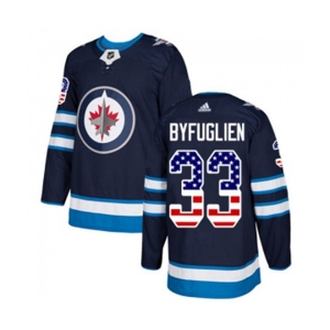 Adidas Winnipeg Jets #33 Dustin Byfuglien Authentic Navy Blue USA Flag Fashion NHL Jersey