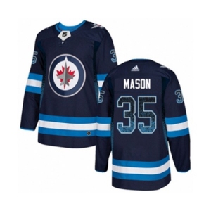 Adidas Winnipeg Jets #35 Steve Mason Authentic Navy Blue Drift Fashion NHL Jersey