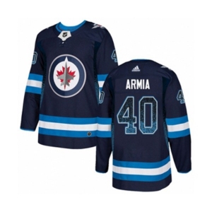 Adidas Winnipeg Jets #40 Joel Armia Authentic Navy Blue Drift Fashion NHL Jersey