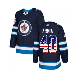 Adidas Winnipeg Jets #40 Joel Armia Authentic Navy Blue USA Flag Fashion NHL Jersey