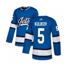 Adidas Winnipeg Jets #5 Dmitry Kulikov Authentic Blue Alternate NHL Jersey