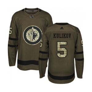 Adidas Winnipeg Jets #5 Dmitry Kulikov Premier Green Salute to Service NHL Jersey