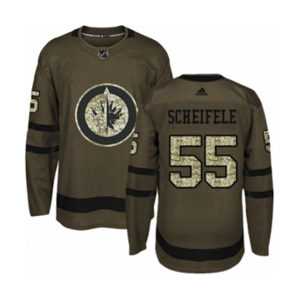 Adidas Winnipeg Jets #55 Mark Scheifele Authentic Green Salute to Service NHL Jersey