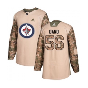 Adidas Winnipeg Jets #56 Marko Dano Authentic Camo Veterans Day Practice NHL Jersey