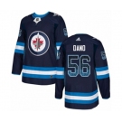 Adidas Winnipeg Jets #56 Marko Dano Authentic Navy Blue Drift Fashion NHL Jersey