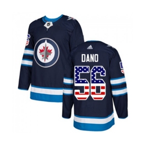 Adidas Winnipeg Jets #56 Marko Dano Authentic Navy Blue USA Flag Fashion NHL Jersey