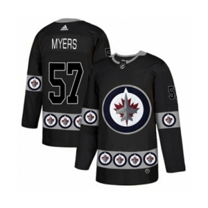 Adidas Winnipeg Jets #57 Tyler Myers Authentic Black Team Logo Fashion NHL Jersey