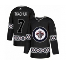 Adidas Winnipeg Jets #7 Keith Tkachuk Authentic Black Team Logo Fashion NHL Jersey