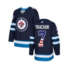 Adidas Winnipeg Jets #7 Keith Tkachuk Authentic Navy Blue USA Flag Fashion NHL Jersey