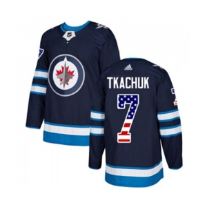 Adidas Winnipeg Jets #7 Keith Tkachuk Authentic Navy Blue USA Flag Fashion NHL Jersey