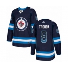 Adidas Winnipeg Jets #8 Jacob Trouba Authentic Navy Blue Drift Fashion NHL Jersey