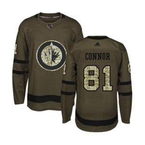 Adidas Winnipeg Jets #81 Kyle Connor Authentic Green Salute to Service NHL Jersey