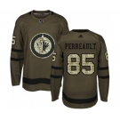 Adidas Winnipeg Jets #85 Mathieu Perreault Authentic Green Salute to Service NHL Jersey