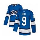 Adidas Winnipeg Jets #9 Bobby Hull Authentic Blue Alternate NHL Jersey