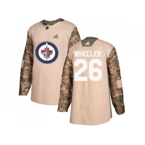 Men Adidas Winnipeg Jets #26 Blake Wheeler Camo Authentic 2017 Veterans Day Stitched NHL Jersey