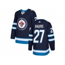 Men Adidas Winnipeg Jets #27 Nikolaj Ehlers Navy Blue Home Authentic Stitched NHL Jersey